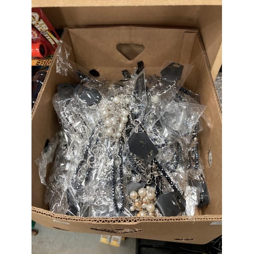 473 - Box of costume necklaces, ex shop stock