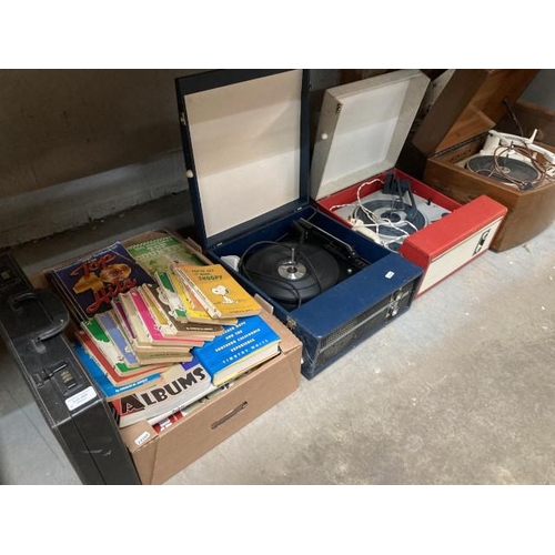 495 - 3 turntables inc. 2 Fidelity & Garrard Black Box (all sold as seen), box of books etc.