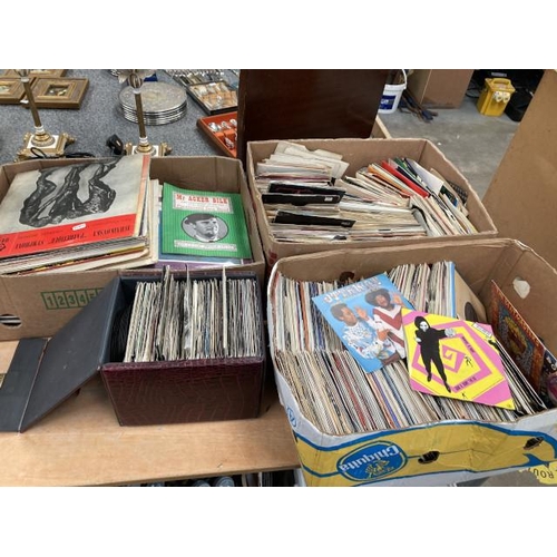 514 - 4 containers of LPs and 45s including Abba, The Dooleys, Baccara, Donna Summer, Phil Collins, Acker ... 