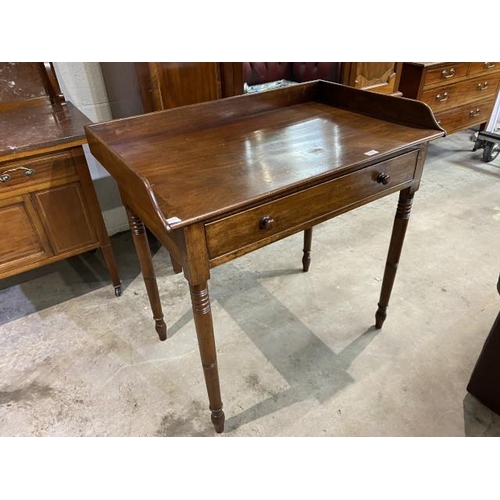 70 - Victorian galleried hall table/desk 90H 92W 58D