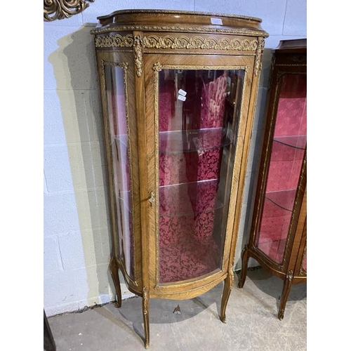 84 - French walnut ‘Vitrine’ with gilt detailing 147H 62W 35D