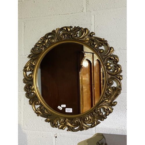 85 - Gilt framed circular hall mirror 60cm diameter