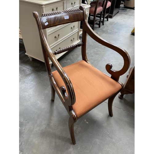 93 - Regency mahogany armchair 54W