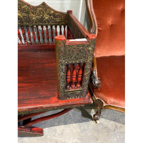 82 - Indian ‘Howdah’ bench with spindle back 80H 116W 58D