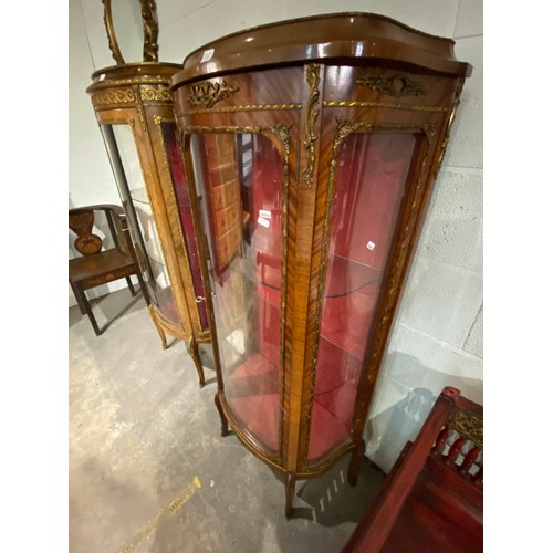 83 - French mahogany ‘Vitrine’ with gilt detailing 143H 67W 35D