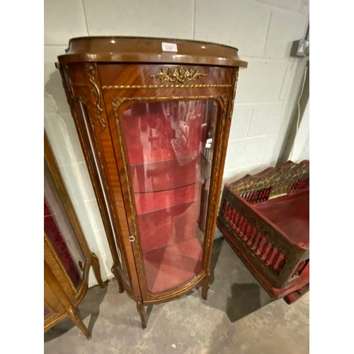 83 - French mahogany ‘Vitrine’ with gilt detailing 143H 67W 35D