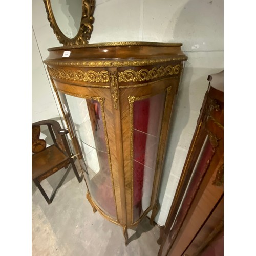 84 - French walnut ‘Vitrine’ with gilt detailing 147H 62W 35D