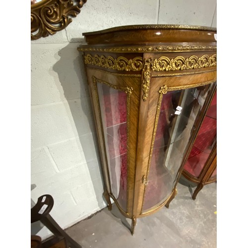 84 - French walnut ‘Vitrine’ with gilt detailing 147H 62W 35D