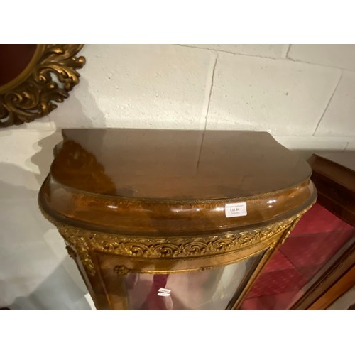 84 - French walnut ‘Vitrine’ with gilt detailing 147H 62W 35D