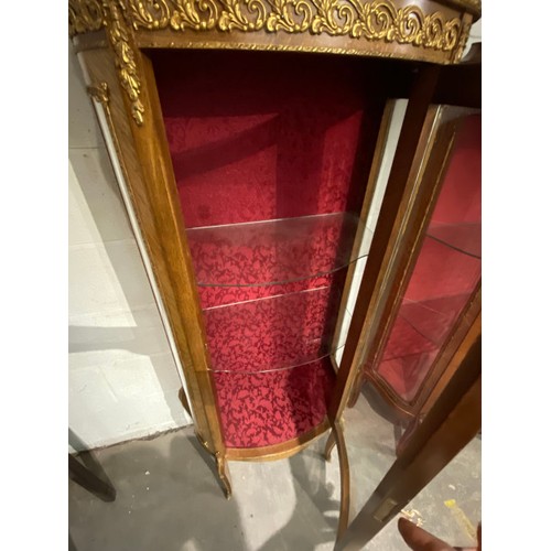 84 - French walnut ‘Vitrine’ with gilt detailing 147H 62W 35D