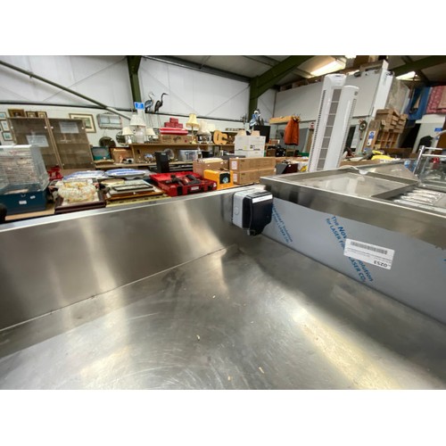 225 - Stainless steel  preparation corner table 109H 75W 75D & ENODIS stainless steel 2 door cupboard 109H... 