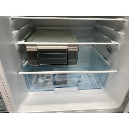 117 - Bosch fridge freezer 183H 55W 57D and Pine open plate  rack 134H 83W 13D