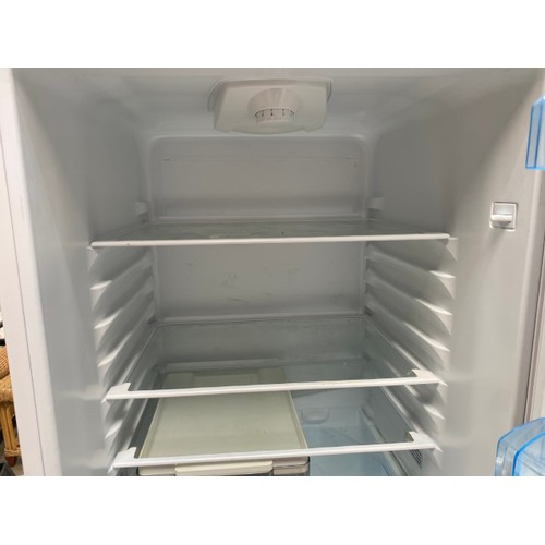 117 - Bosch fridge freezer 183H 55W 57D and Pine open plate  rack 134H 83W 13D