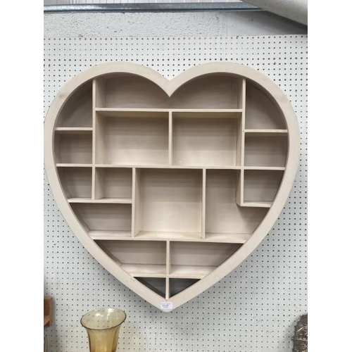 415 - Heart shaped wall shelf 82 x 82cm