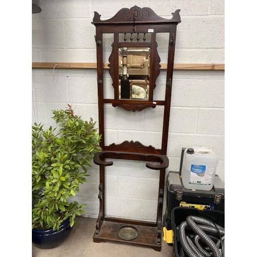 1 - Edwardian mahogany hall stand 195H 66W 28D