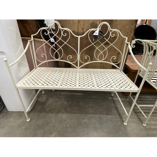 103 - Ascalon 'Avalon' metal folding garden bench in cream 107W (NEW)