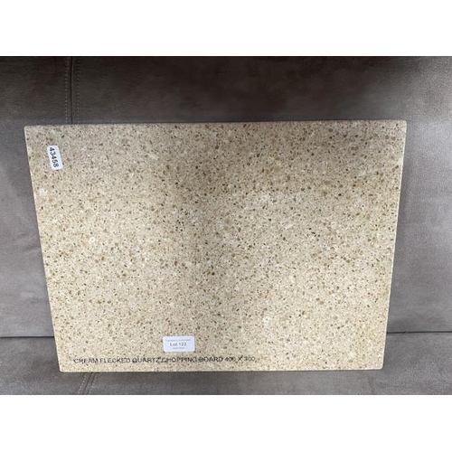 123 - Cream flecked quartz chopping board 400 x 300mm