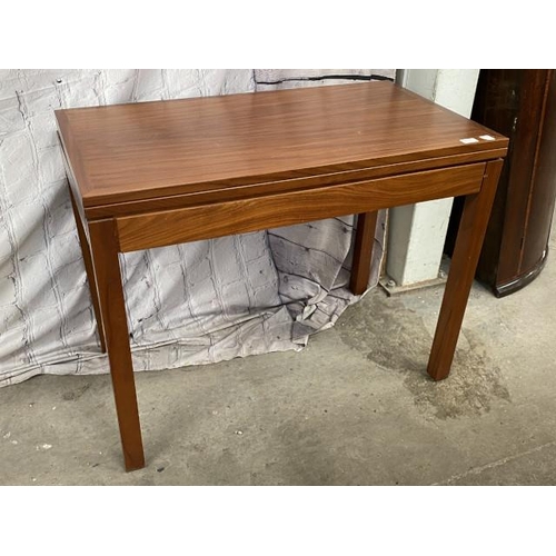 149 - Teak fold over card table 72H 51-102W 92D