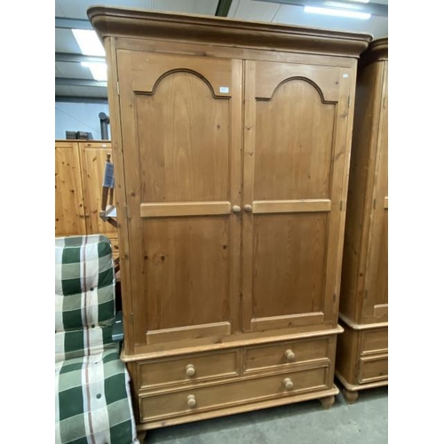 177 - Good quality pine 2 door/3 drawer wardrobe (splits for transportation) 210H 125W 55D