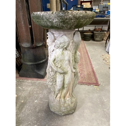 193 - Stone effect bird bath 77H