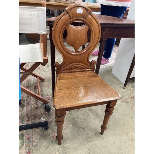 233 - Victorian oak hall chair 42W