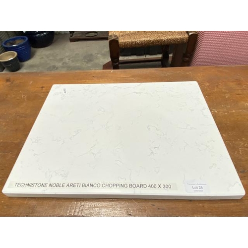 26 - Technistone Noble Areti Bianco chopping board 400 x 300mm