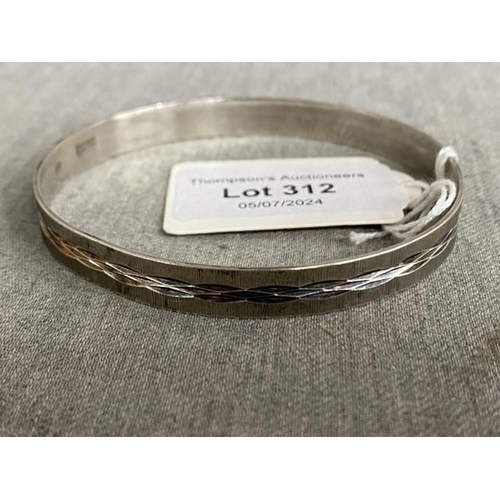 312 - Mexican 925 silver hoop bangle (Hechoen, Mexico)