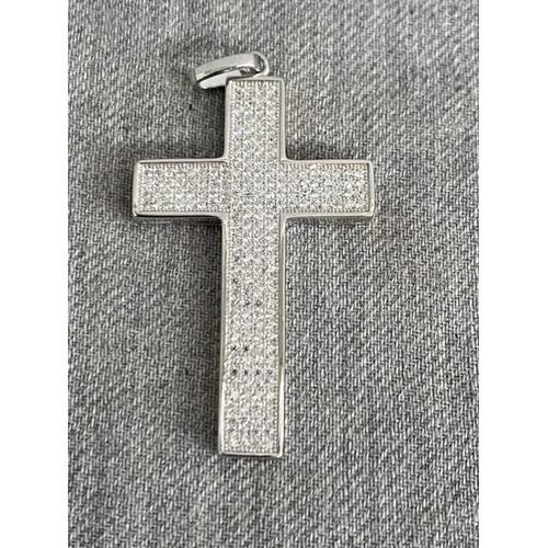 326 - 925 silver & CZ cross pendant, NEW