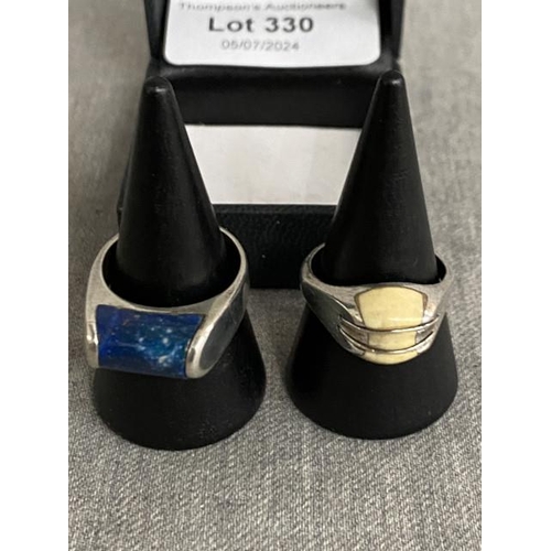 330 - 2 silver rings (both size P)