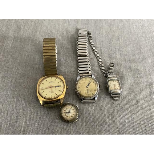 336 - 4 vintage watches inc. Limit of Switzerland, Shield etc.