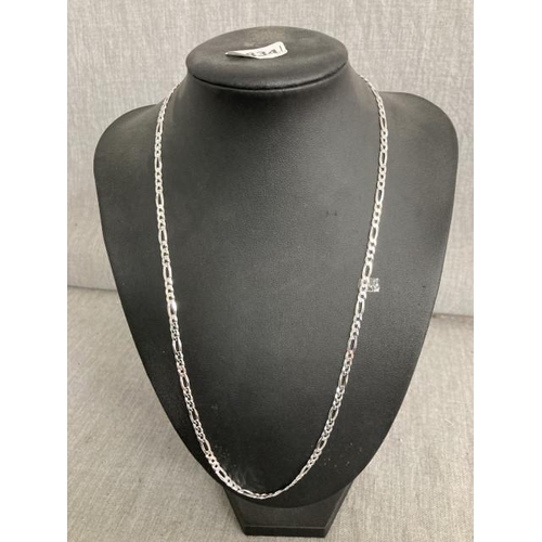 364 - Silver curb link neck chain, 54cm long