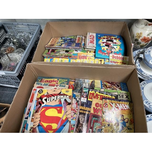 375 - 2 boxes of comics inc. Marvel Comics, DC, 2000AD, Approved Comics etc.