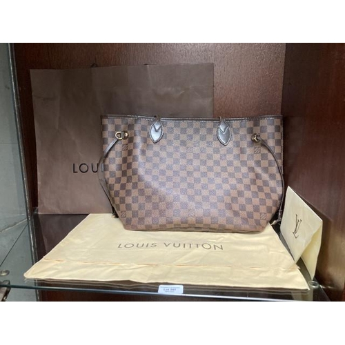 397 - Authentic Louis Vuitton Damier Neverfull MM Shoulder Tote Bag N51105 with dust bag and carry bag (wi... 