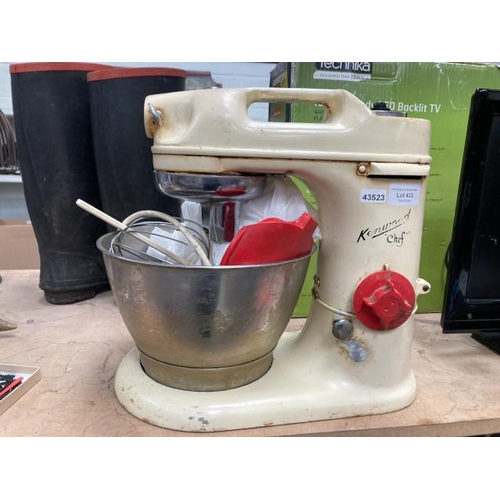 432 - Vintage Kenwood 'Chef' with bowl, balloon whisk, K beater etc.