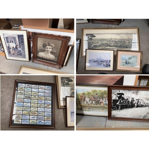 455 - 9 pictures inc. framed set of Brooke Bond Tea cards of freshwater fish, The South-East Prosect Leeds... 