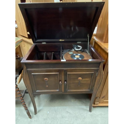 52 - Mahogany cased 'Karma' Gramophone cupboard 79H 72W 47D