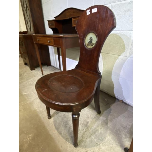 59 - Georgian mahogany hall chair 44W