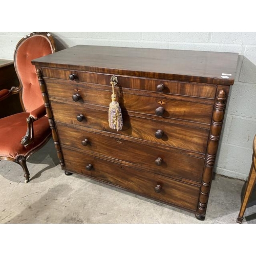 65 - Georgian mahogany chest of drawers 94H 114W 49D