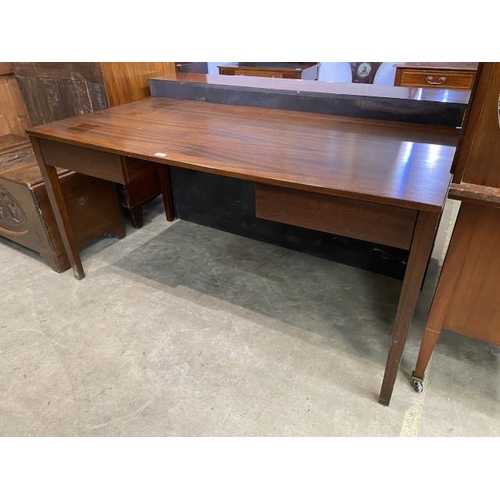 69 - Good quality mahogany desk with 2 drawers 76H 155W 75D