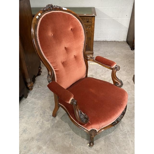 71 - Victorian mahogany armchair  69W