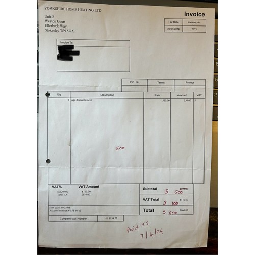 8 - Cream electric 2 oven 'AGA', professionally dismantled by Yorkshire Home Heating Ltd on 20/03/24. In... 