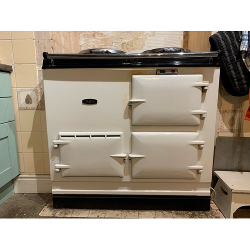 8 - Cream electric 2 oven 'AGA', professionally dismantled by Yorkshire Home Heating Ltd on 20/03/24. In... 