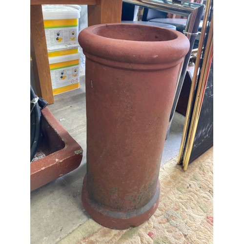 184 - Assorted glazed, salt glazed planters in various sizes, 2 sundials, chimney pot etc.