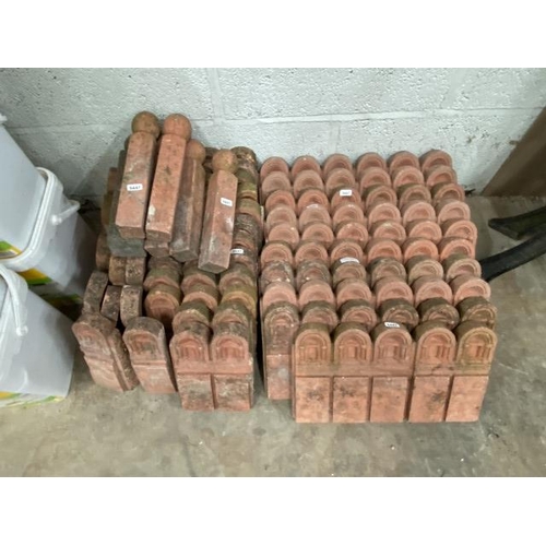 106 - Terracotta garden edging tiles with posts (approximately 24ft)