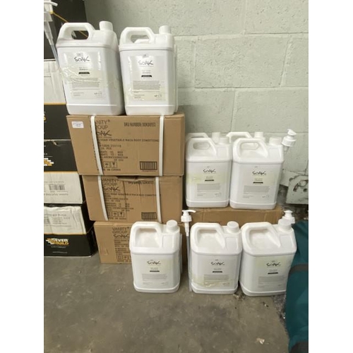 15 - 11x 5 litre ‘Soak’ Purple Kale hair shine shampoo & 4 boxes of ‘Soak’ Vegetable Maca Root conditione... 