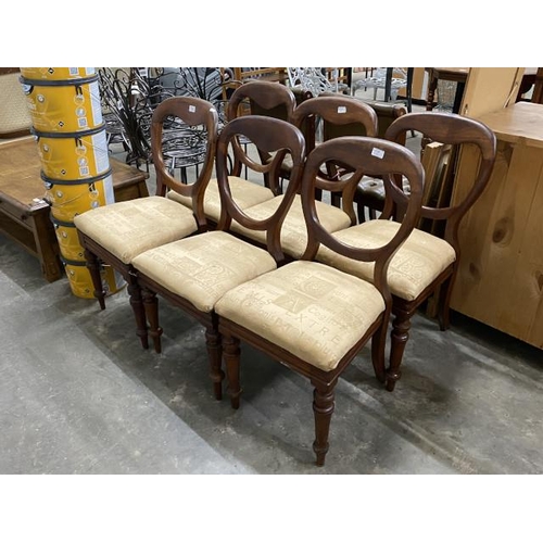 22 - 6 mahogany balloon back chairs 44W