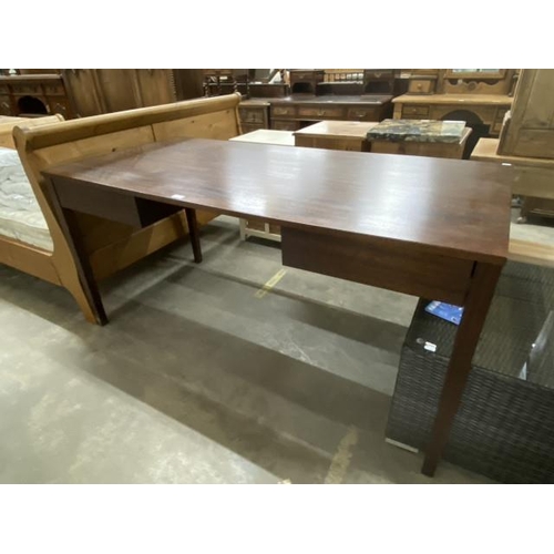 27 - Good quality mahogany desk with 2 drawers 76H 155W 75D