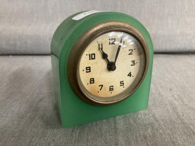 Art Deco uranium glass table clock