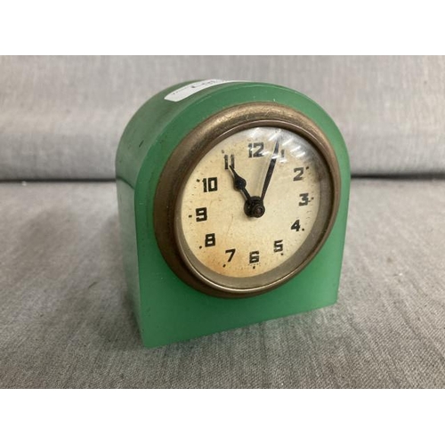 Art Deco uranium glass table clock