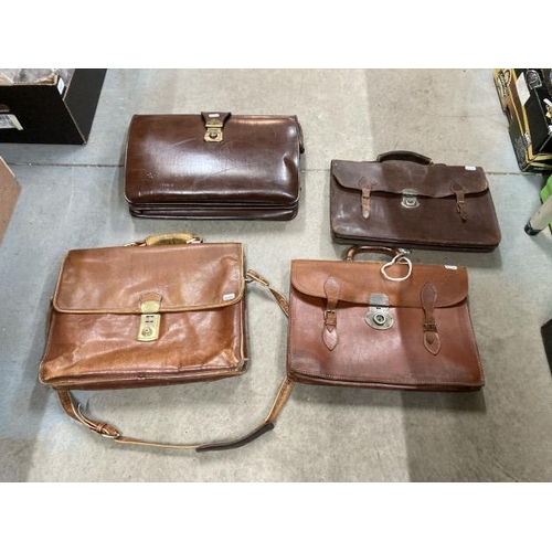 394 - 4 leather briefcases/ satchels inc. Hidesign